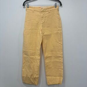 Frank & Eileen Womens Kinsale Performance Pant Sunshine Yellow Cotton Flax‎ $298